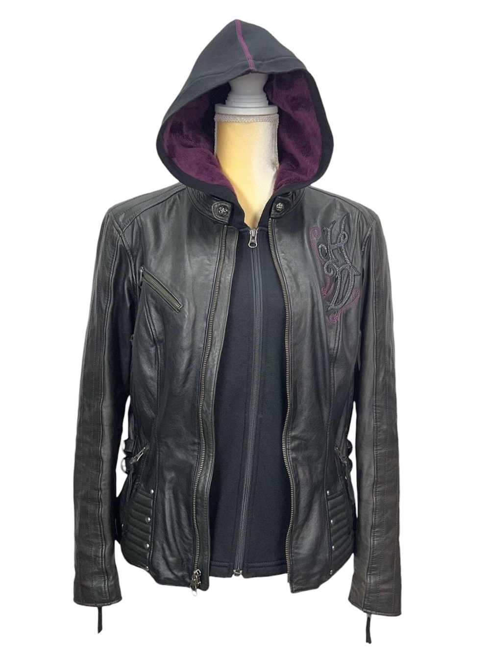Harley-Davidson Women's Avangelina Sheepskin Leather 3-in1 Jacket Large Black - Picture 11 of 15